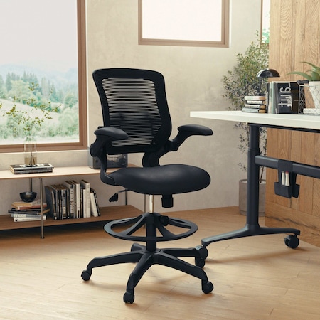Flash Furniture Drafting Chair Black Mesh Drafting Chair, Mesh, Black BL-ZP-8805D-BK-GG